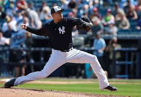 Mar 10, 2016; Tampa, FL, USA New York Yankees relief pitcher 