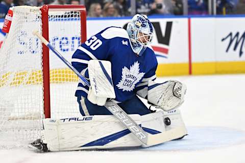 Nov 19, 2022; Toronto, Ontario, CAN; Toronto Maple Leafs goalie Matt Murray (30)  . Mandatory Credit: Dan Hamilton-USA TODAY Sports