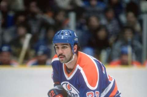 Charlie Huddy #22, Edmonton Oilers(Photo by Focus on Sport/Getty Images)