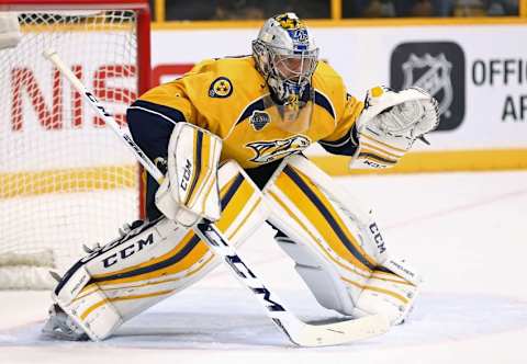 Nashville Predators goalie Pekka Rinne (35) Mandatory Credit: Aaron Doster-USA TODAY Sports