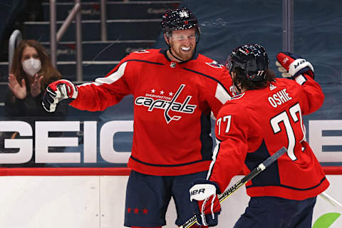 WASHINGTON, DC – APRIL 13: Anthony Mantha #39 of the Washington Capitals c l. (Photo by Patrick Smith/Getty Images)