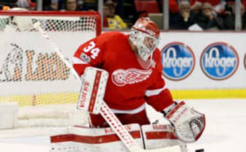 NHL Power Rankings: Detroit Red Wings goalie Petr Mrazek (34) makes a save during the second period against the Toronto Maple Leafs at Joe Louis Arena. Mandatory Credit: Raj Mehta-USA TODAY Sports