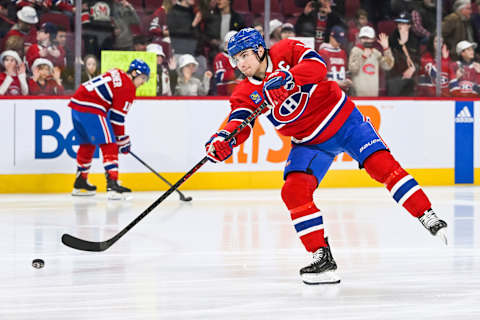 Apr 4, 2023; Montreal, Quebec, CAN; Montreal Canadiens center Nick Suzuki. Mandatory Credit: David Kirouac-USA TODAY Sports