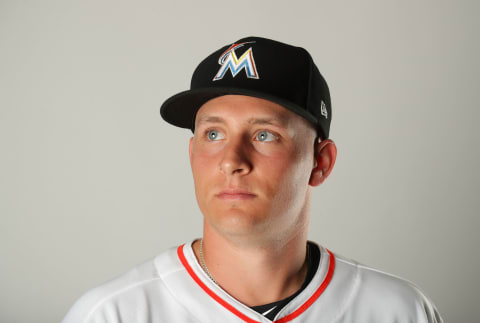 JUPITER, FL – FEBRUARY 22: Nick Neiddert #87 of the Miami Marlins poses for a portrait at The Ballpark of the Palm Beaches on February 22, 2018 in Jupiter, Florida. (Photo by Streeter Lecka/Getty Images)