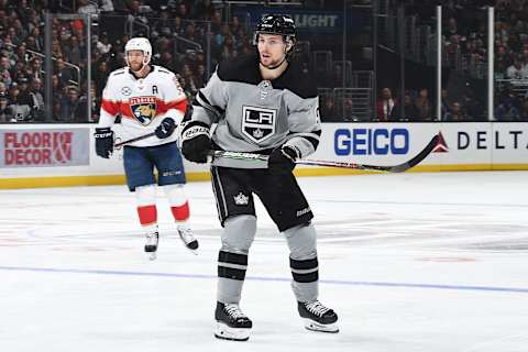 LOS ANGELES, CA – MARCH 16: Adrian Kempe #9 of the Los Angeles Kings skates against the Florida Panthers during the third period of the game at STAPLES Center on March 16, 2019 in Los Angeles, California. (Photo by Adam Pantozzi/NHLI via Getty Images)