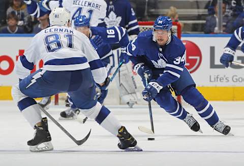 TORONTO, ON – MAY 2: Auston Matthews #34 of the Toronto Maple Leafs  . (Photo by Claus Andersen/Getty Images)