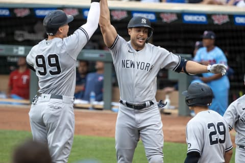 Giancarlo Stanton. Mandatory Credit: Jordan Johnson-USA TODAY Sports