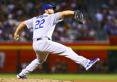 PHOENIX, AZ – MAY 01: Los Angeles Dodgers starting pitcher Clayton Kershaw (22) pitches during the MLB baseball game between the Arizona Diamondbacks and the Los Angeles Dodgers on May 1, 2018, at Chase Field in Phoenix, AZ (Photo by Adam Bow/Icon Sportswire via Getty Images)