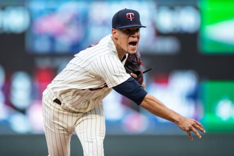 MINNEAPOLIS, MN- AUGUST 04: Jose Berrios #17 of the Minnesota Twins pitches against the Kansas City Royals on August 4, 2018 at Target Field in Minneapolis, Minnesota. The Twins defeated the Royals 8-2. (Photo by Brace Hemmelgarn/Minnesota Twins/Getty Images)