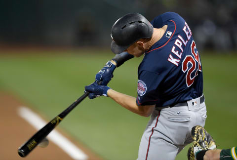 OAKLAND, CA – SEPTEMBER 21: Max Kepler #26 of the Minnesota Twins bats against the Oakland Athletics in the top of the first inning at Oakland Alameda Coliseum on September 21, 2018 in Oakland, California. (Photo by Thearon W. Henderson/Getty Images)