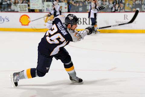 NASHVILLE, TN – APRIL 08: Steve Sullivan #26 of the Nashville Predators skates against the Columbus Blue Jackets on April 8, 2011 at the Bridgestone Arena in Nashville, Tennessee. (Photo by Frederick Breedon/Getty Images)