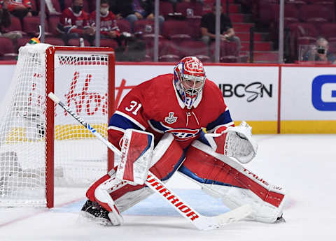 Jul 2, 2021; Montreal, Quebec, CAN; Montreal Canadiens Carey Price. Mandatory Credit: Eric Bolte-USA TODAY Sports