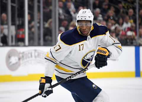 LAS VEGAS, NEVADA – FEBRUARY 28: Wayne Simmonds #17 of the Buffalo Sabres. (Photo by Ethan Miller/Getty Images)