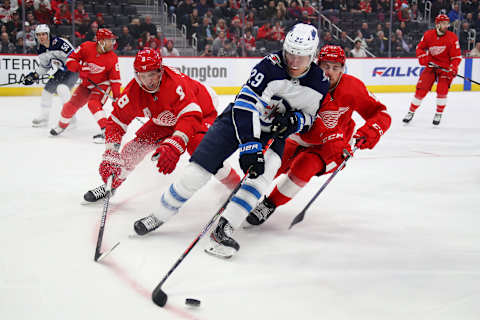 Red Wings vs the Winnipeg Jets. (Photo by Gregory Shamus/Getty Images)