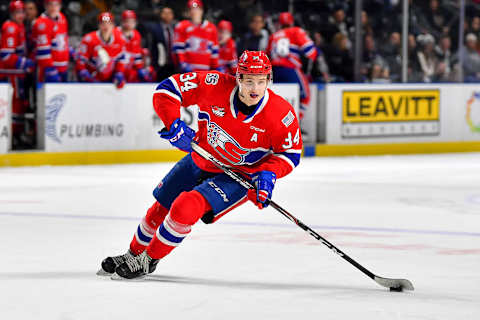 Adam Beckman #34 of the Spokane Chiefs (Photo by Alika Jenner/Getty Images)