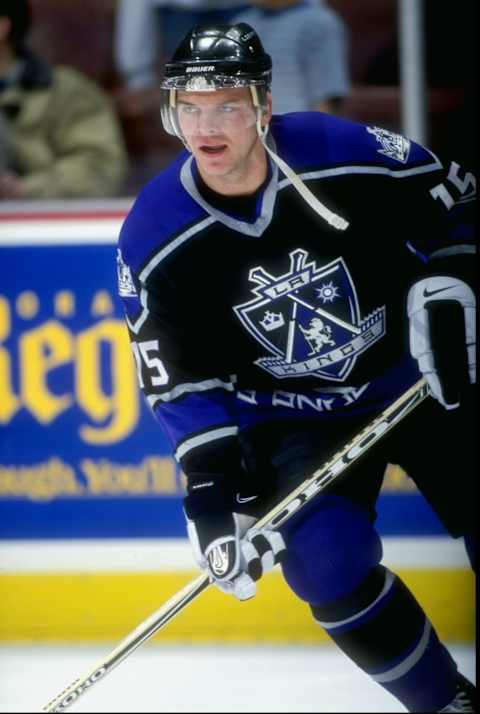 13 Dec 1998: Center Jozef Stumpel #15 of the Los Angeles Kings in action against the Anaheim Mighty Ducks at Arrowhead Pond in Anaheim, California. The Ducks defeated the Kings 3-0. Mandatory Credit: Elsa Hasch /Allsport