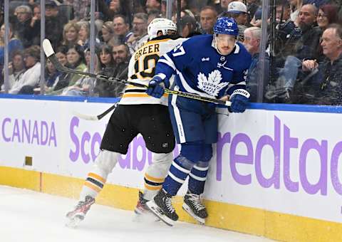 Nov 5, 2022; Toronto, Ontario, CAN; Toronto Maple Leafs defenseman Timothy Liljegren  Mandatory Credit: Dan Hamilton-USA TODAY Sports