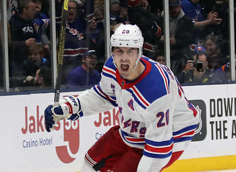 Chris Kreider #20 of the New York Rangers . (Photo by Bruce Bennett/Getty Images)