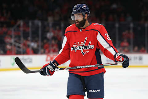 WASHINGTON, DC – SEPTEMBER 18: Radko Gudas #33 of the Washington Capitals in action against the St. Louis Blues during a preseason NHL game at Capital One Arena on September 18, 2019 in Washington, DC. (Photo by Patrick Smith/Getty Images)