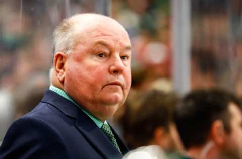 ST. PAUL, MN – OCTOBER 14: Minnesota Wild head coach Bruce Boudreau looks on during the regular season game between the Columbus Blue Jackets and the Minnesota Wild on October 14, 2017 at Xcel Energy Center in St. Paul, Minnesota. The Blue Jackets defeated the Wild 5-4 in overtime. (Photo by David Berding/Icon Sportswire via Getty Images)