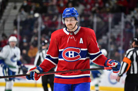 MONTREAL, QC – NOVEMBER 29: Jeff Petry #26 of the Montreal Canadiens skates against the Vancouver Canucks during the first period at Centre Bell on November 29, 2021 in Montreal, Canada. The Vancouver Canucks defeated the Montreal Canadiens 2-1. (Photo by Minas Panagiotakis/Getty Images)