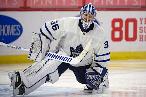 Toronto Maple Leafs goalie Jack Campbell (36). Mandatory Credit: Marc DesRosiers-USA TODAY Sports