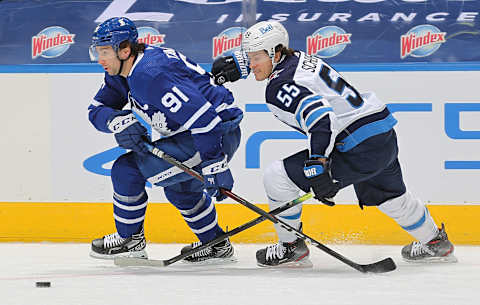 TORONTO, ON – MARCH 13: Mark Scheifele #55 of the Winnipeg Jets . (Photo by Claus Andersen/Getty Images)