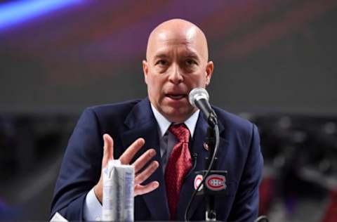 MONTREAL, QC – JANUARY 19: Newly appointed general manager of the Montreal Canadiens Kent Hughes, addresses the media at Centre Bell on January 19, 2022 in Montreal, Canada. (Photo by Minas Panagiotakis/Getty Images)