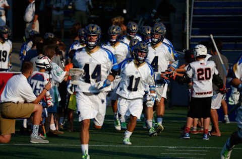 ANNAPOLIS, MD – JULY 25: Members of the Charlotte Hounds take the field before the start of their game against the Chesapeake Bayhawks at Navy-Marine Corps Memorial Stadium on July 25, 2015 in Annapolis, Maryland. (Photo by Rob Carr/Getty Images)