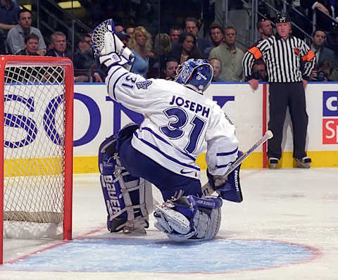 Curtis Joseph #31 of the Toronto Maple Leafs (Photo by Graig Abel/Getty Images)