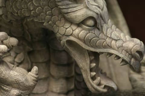 A stone dragon