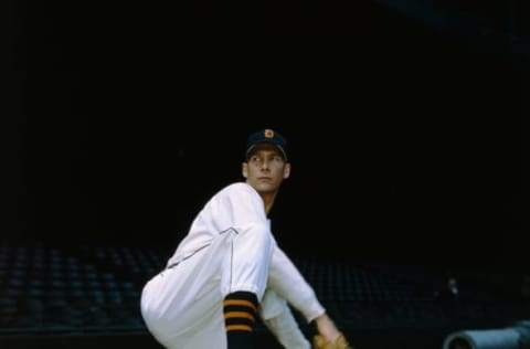 (Original Caption) Photo shows Hal Newhouser, Detroit Tigers pitcher, about to throw the baseball.