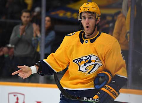 Nashville Predators center Kyle Turris (8) Mandatory Credit: Christopher Hanewinckel-USA TODAY Sports