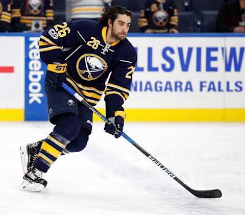 BUFFALO, NY – MARCH 2: Matt Moulson #26 of the Buffalo Sabres (Photo by Kevin Hoffman/Getty Images)