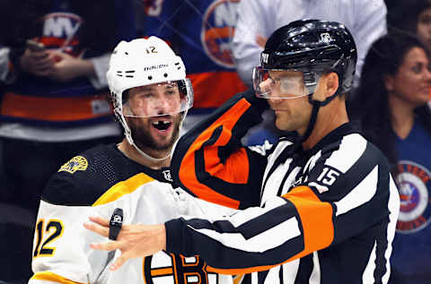 Craig Smith #12 of the Boston Bruins. (Photo by Bruce Bennett/Getty Images)