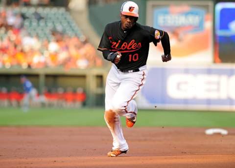 Jun 17, 2016; Baltimore, MD, USA; Baltimore Orioles outfielder 