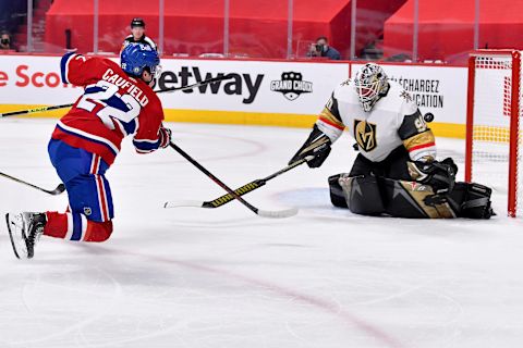 Cole Caufield #22 of the Montreal Canadiens. (Photo by Minas Panagiotakis/Getty Images)