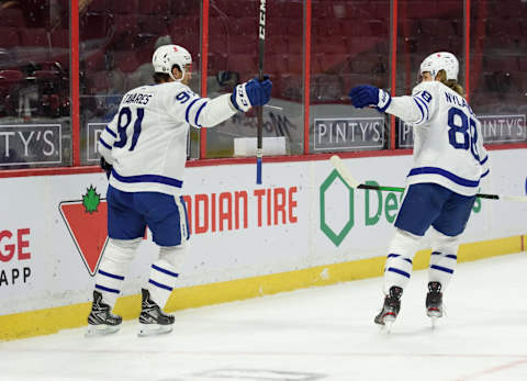 OTTAWA, ON – JANUARY 15: John Tavares #91 of the Toronto Maple Leafs . (Photo by Matt Zambonin/Freestyle Photography/Getty Images).