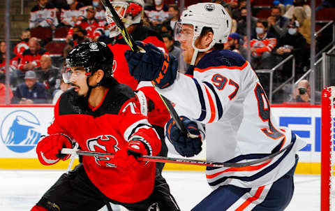 Jonas Siegenthaler #71 of the New Jersey Devils (Photo by Jim McIsaac/Getty Images)