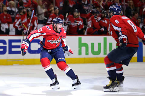 Jakub Vrana, Alex Ovechkin, Washington Capitals Mandatory Credit: Geoff Burke-USA TODAY Sports