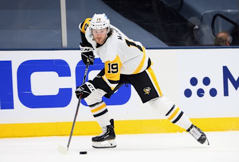 Jared McCann #19 of the Pittsburgh Penguins. (Photo by Bruce Bennett/Getty Images)