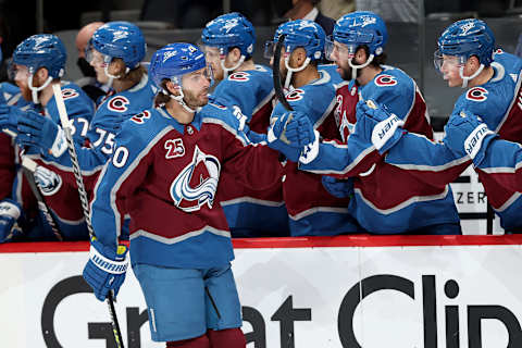 DENVER, COLORADO – JUNE 02: Brandon Saad #20 of the Colorado Avalanche . (Photo by Matthew Stockman/Getty Images)