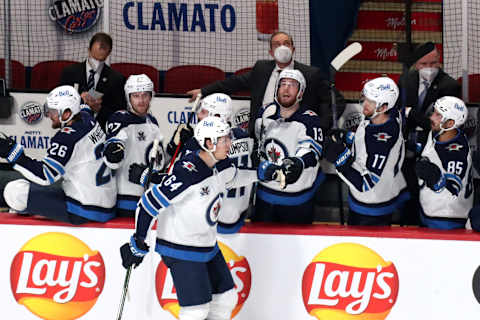 Winnipeg Jets, Logan Stanley #64, (Mandatory Credit: Jean-Yves Ahern-USA TODAY Sports)