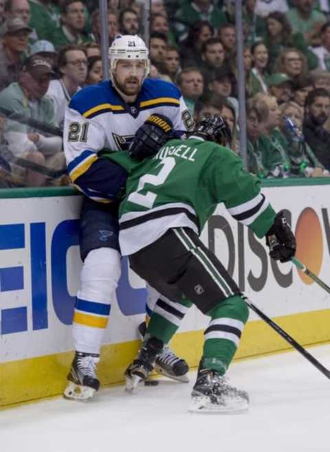 May 11, 2016; Dallas, TX, USA; Hitchcock and Armstrong’s trust in Patrik Berglund has allowed him to develop into a solid player. Mandatory Credit: Jerome Miron-USA TODAY Sports