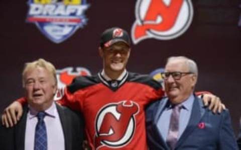 Jun 26, 2015; Sunrise, FL, USA; Pavel Zacha after being selected as the number six overall pick to the New Jersey Devils in the first round of the 2015 NHL Draft at BB&T Center. Mandatory Credit: Steve Mitchell-USA TODAY Sports