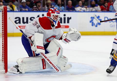 Mar 27, 2023; Buffalo, New York, USA; Montreal Canadiens goaltender Jake Allen. Mandatory Credit: Timothy T. Ludwig-USA TODAY Sports