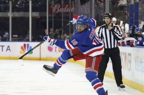 NEW YORK, NEW YORK – MARCH 01: Marc Staal #18 of the New York Rangers skates against the Philadelphia Flyers at Madison Square Garden on March 01, 2020, in New York City. The Flyers defeated the Rangers 5-3. (Photo by Bruce Bennett/Getty Images)