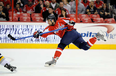 Mike Green #52 of the Washington Capitals. (Photo by G Fiume/Getty Images)