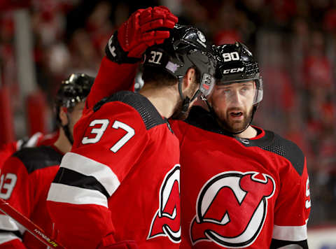 Pavel Zacha #37 of the New Jersey Devils. (Photo by Elsa/Getty Images)