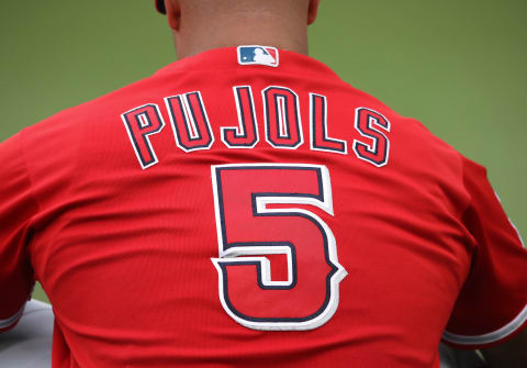 Albert Pujols of the Los Angeles Angels (Photo by Tom Szczerbowski/Getty Images)